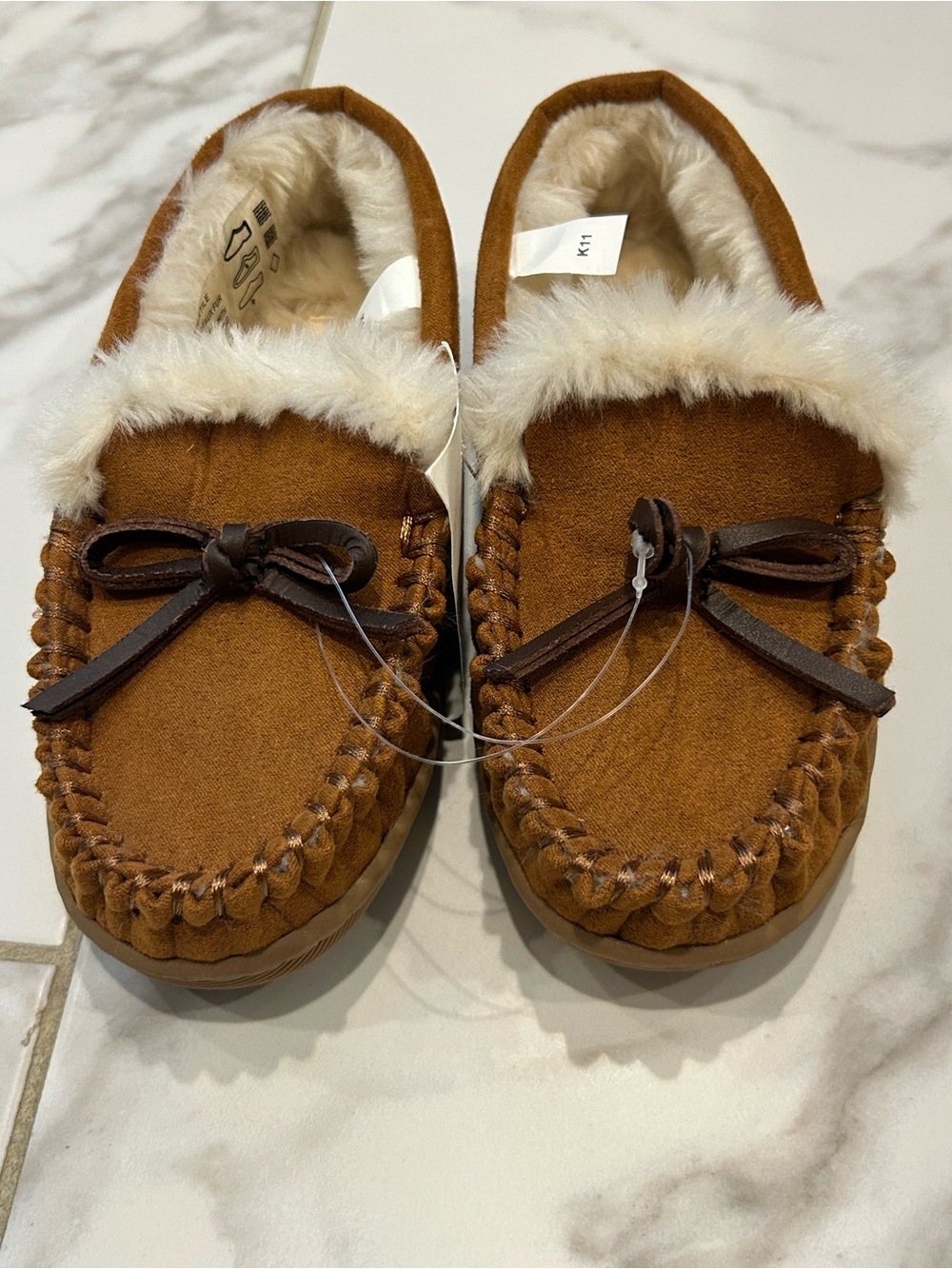 JCrew Crewcuts Boys Suede Cozy Moccasins NWT Size K11